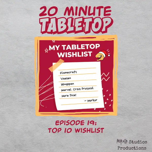 Episode cover art for episode 19. Features a written list of games.